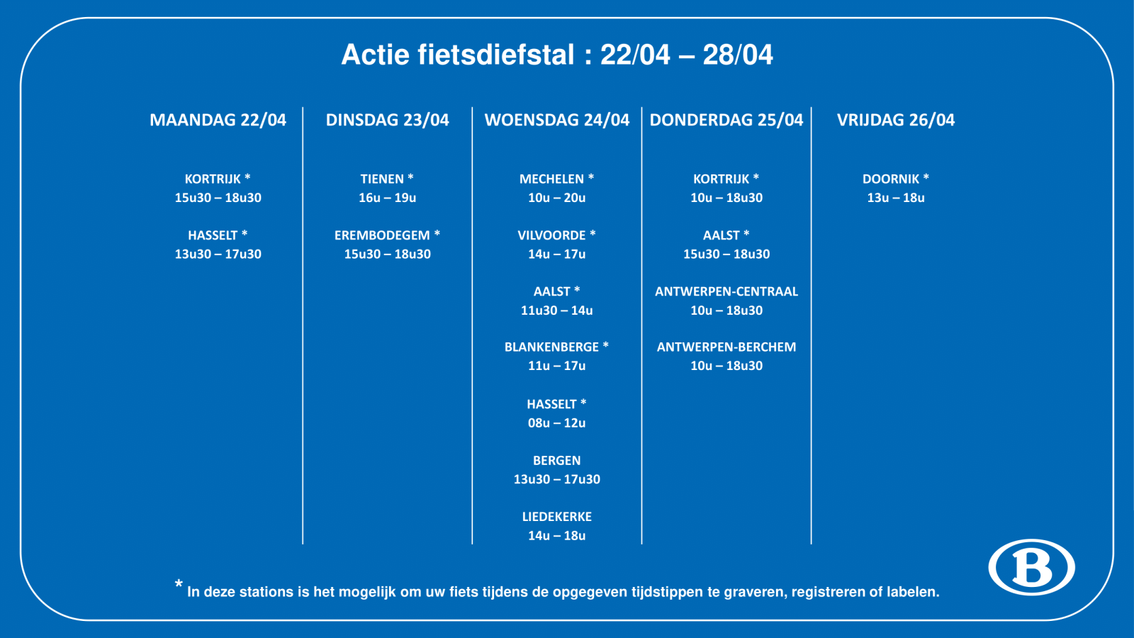 acties fietsdiefstal nmbs 